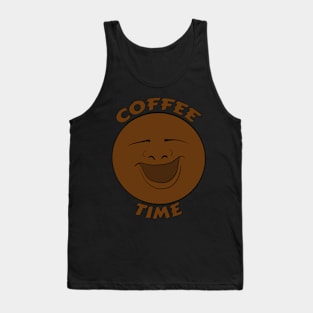 Coffee Time Happy Moon Face Tank Top